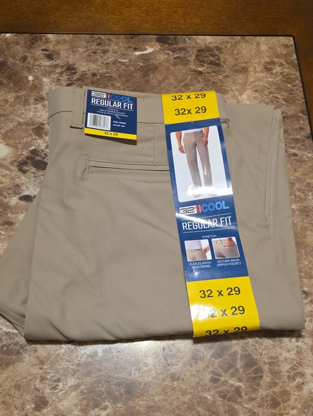 32 Degrees Men’s Regular Fit Chinos - Beige